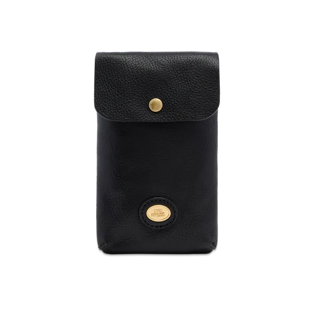 the-bridge-custodia-telefono-in-pelle-con-tracolla-nero-oro image 1