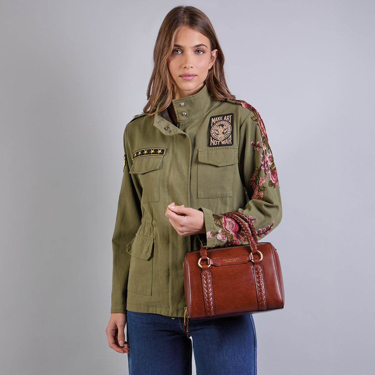 the-bridge-laura-wow-borsa-a-mano-in-pelle-marrone-oro-con-tracolla-removibile image 7