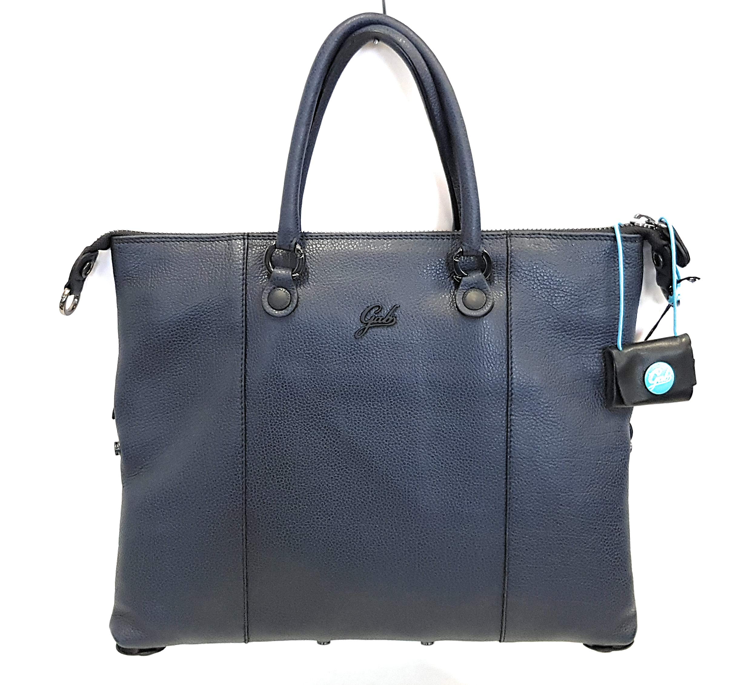 gabs-g3-plus-m-shopping-trasformabile-pelle-nera-blu-notte image 2