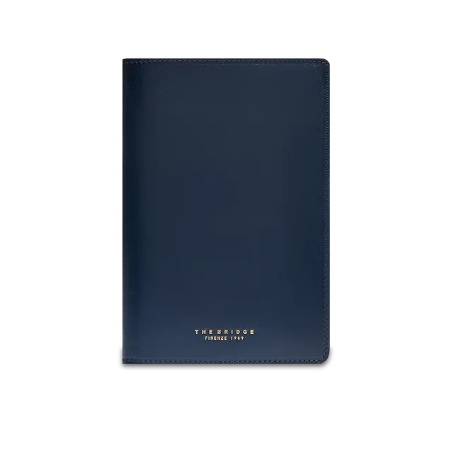 the-bridge-agenda-in-pelle-bovina-ricaricabile-blu-oltremare-con-oro image 1