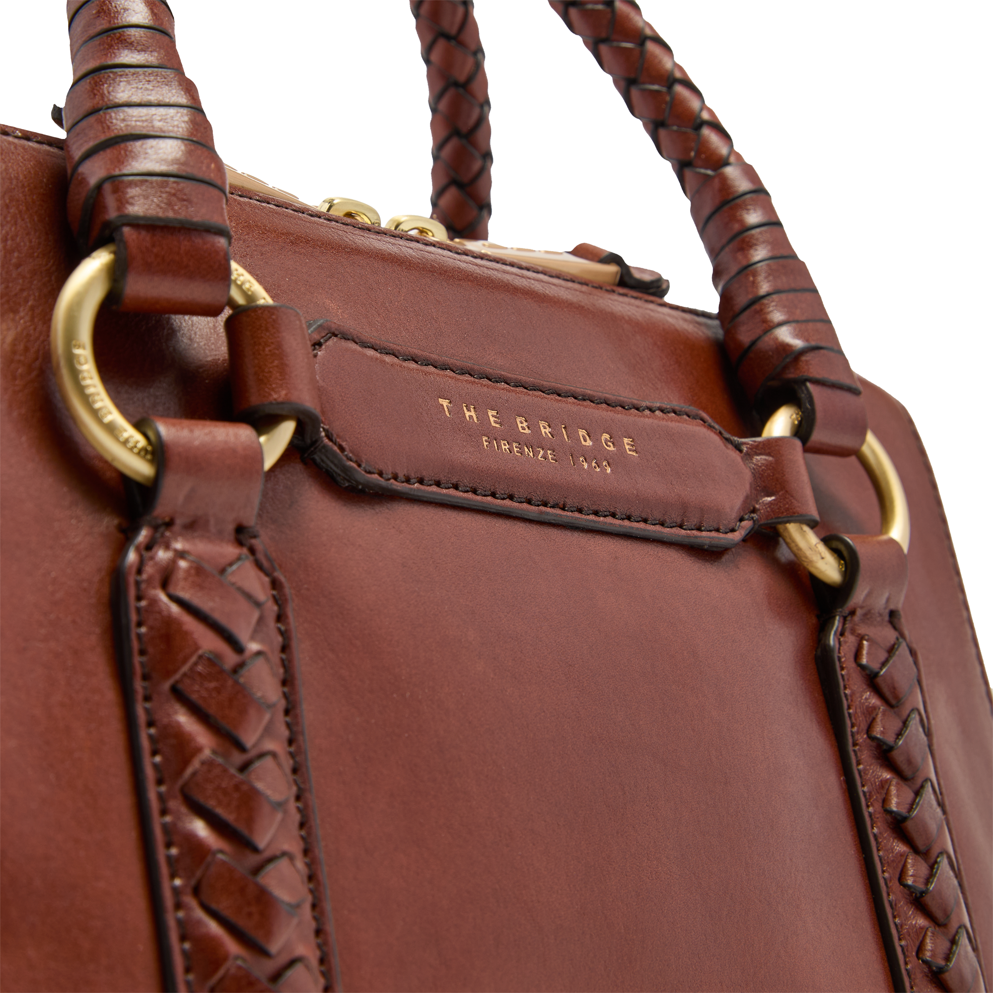 the-bridge-laura-wow-borsa-a-mano-in-pelle-marrone-oro-con-tracolla-removibile image 5