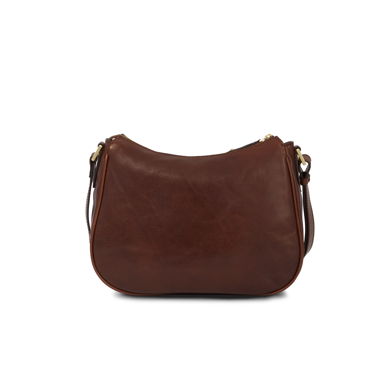 the-bridge-borsa-donna-in-pelle-con-tracolla-e-zip-marrone-oro image 3