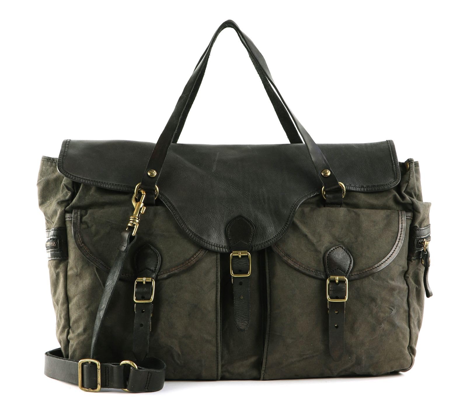 campomaggi-mercurio-weekender-verde-militare-grigio image 1